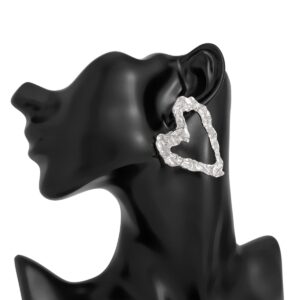 Dainty Pleated Heart Stud Earrings - ArtGalleryZen