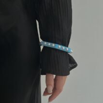 Dainty Polygon Pearl Resin Bangle Bracelet - ArtGalleryZen