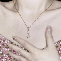 Dainty Rhinestone Inlaid Crystal Tulip Pendant Necklace - ArtGalleryZen