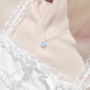 Dainty S925 Silver Gradient Water Ripple Moon Heart Star Necklace - ArtGalleryZen
