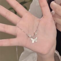 Dainty Silver Filled Butterfly Necklace - ArtGalleryZen