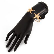 Dainty Starfish Open Bangle Bracelet - ArtGalleryZen
