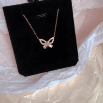 Dainty Sterling Silver Zirconia Butterfly Necklace - ArtGalleryZen
