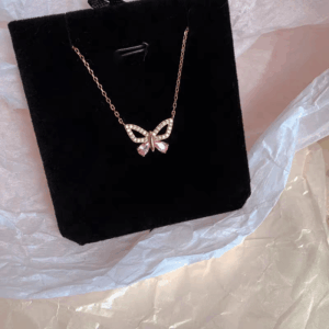 Dainty Sterling Silver Zirconia Butterfly Necklace - ArtGalleryZen