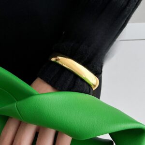 Delicate Gold Silver Plated Glossy Bangle Bracelet - ArtGalleryZen