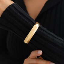 Delicate Gold Silver Plated Glossy Bangle Bracelet - ArtGalleryZen