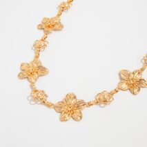 Delicate Gold Tone Flower Waist Chain - ArtGalleryZen