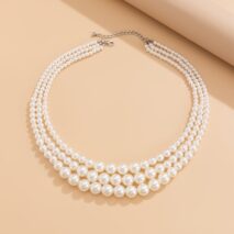 Delicate Layered Pearl Chain Necklace - ArtGalleryZen