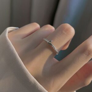 Delicate S925 Silver Swan Open Ring - ArtGalleryZen