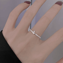 Delicate S925 Silver Swan Open Ring - ArtGalleryZen