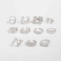 Elegant 11pcs Heart Waterdrop Twisted Ring Set - ArtGalleryZen