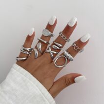 Elegant 11pcs Heart Waterdrop Twisted Ring Set - ArtGalleryZen