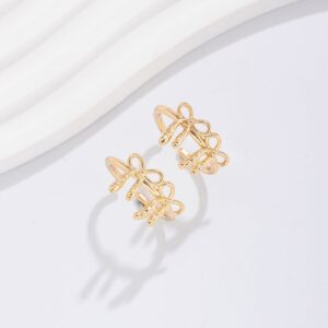 Elegant 2Pcs Duo Bowknot Ring Set - ArtGalleryZen