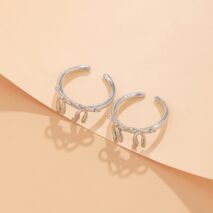 Elegant 2Pcs Duo Bowknot Ring Set - ArtGalleryZen