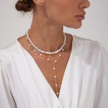 Elegant 2pcs Gold Plated Pearl Chain Y Necklace Set - ArtGalleryZen