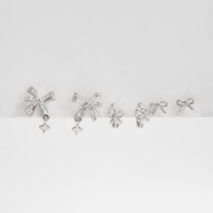 Elegant 3 Pairs Bowknot Huggie Hoop Earrings Set - ArtGalleryZen