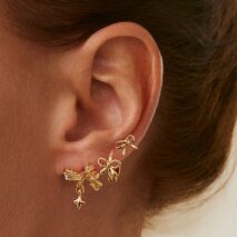 Elegant 3 Pairs Bowknot Huggie Hoop Earrings Set - ArtGalleryZen