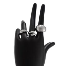Elegant 3Pcs Gold Silver Plated Glossy Ring Set - ArtGalleryZen