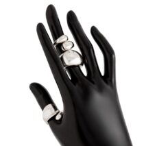 Elegant 3pcs Gold Silver Tone Glossy Waterdrop Ring Set - ArtGalleryZen
