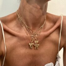 Elegant 5pcs Bowknot Charm Saturn Chain Necklace Set - ArtGalleryZen