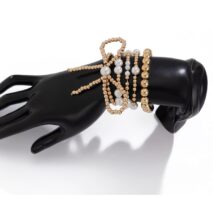 Elegant 5pcs Gold Plated Bowknot Pearl Chain Bracelet Set - ArtGalleryZen