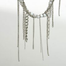 Elegant Box Curb Chain Tassel Pearl Choker Necklace - ArtGalleryZen
