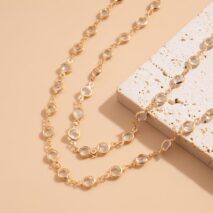 Elegant Crystal Long Chain Y Necklace - ArtGalleryZen