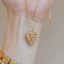 Elegant CZ Inlaid Braided Heart Necklace - ArtGalleryZen
