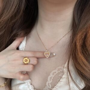 Elegant CZ Inlaid Braided Heart Necklace - ArtGalleryZen