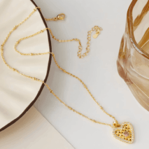 Elegant CZ Inlaid Braided Heart Necklace - ArtGalleryZen