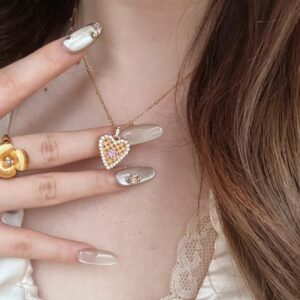 Elegant CZ Inlaid Braided Heart Necklace - ArtGalleryZen