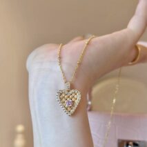 Elegant CZ Inlaid Braided Heart Necklace - ArtGalleryZen