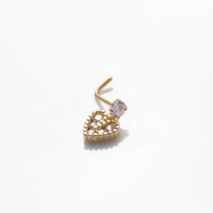 Elegant CZ Inlaid Stainless Steel Heart Snowflake Floral Nose Piercing Nose Stud - ArtGalleryZen