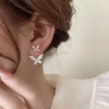 Elegant Enamel Duo Butterfly Earrings - ArtGalleryZen