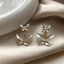 Elegant Enamel Duo Butterfly Earrings - ArtGalleryZen