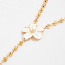 Elegant Enamel Flower Charm Ball Chain Y Necklace - ArtGalleryZen