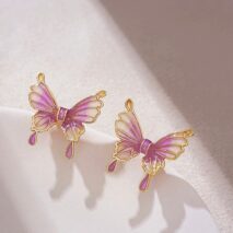Elegant Enamel Gradient Butterfly Earrings - ArtGalleryZen