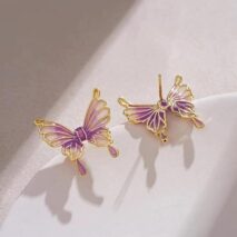 Elegant Enamel Gradient Butterfly Earrings - ArtGalleryZen