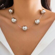 Elegant Five Ball String Chain Necklace - ArtGalleryZen