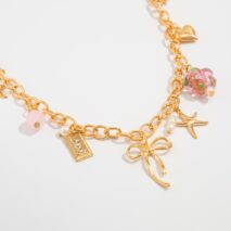 Elegant Flower Bow Heart Star Pendant Cable Chain Necklace - ArtGalleryZen