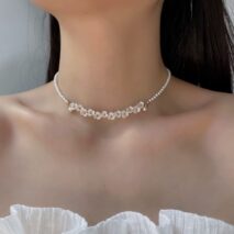 Elegant Flower Pearl Beaded Chain Necklace - ArtGalleryZen