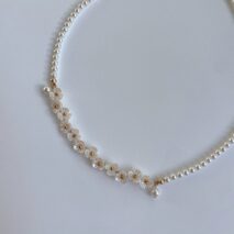 Elegant Flower Pearl Beaded Chain Necklace - ArtGalleryZen