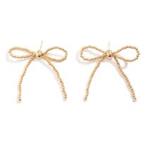 Elegant Gold Silver Plated Bowknot Earrings - ArtGalleryZen