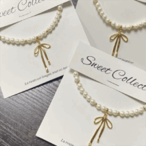 Elegant Gold Silver Plated Bowknot Pendant Pearl Chain Necklace - ArtGalleryZen
