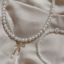 Elegant Gold Silver Plated Bowknot Pendant Pearl Chain Necklace - ArtGalleryZen