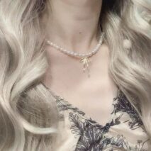 Elegant Gold Silver Plated Bowknot Pendant Pearl Chain Necklace - ArtGalleryZen