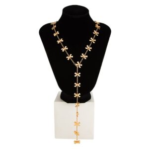 Elegant Gold Silver Plated Bowknot Y Necklace - ArtGalleryZen