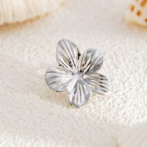 Elegant Gold Silver Tone Flower Ear Cuff Earring - ArtGalleryZen