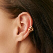 Elegant Heart Cherry Blossom Ear Cuff Earring - ArtGalleryZen