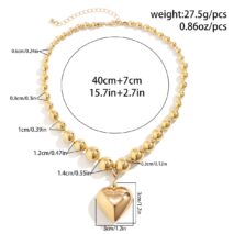 Elegant Heart Pendant Ball Chain Choker Necklace - ArtGalleryZen